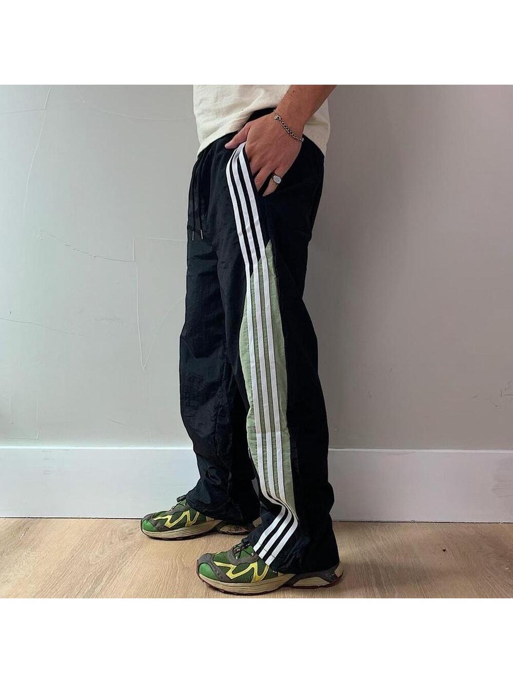 Cyber Y2k 2000s style loose lightweight striped white and black womens - Picture 3 of 8